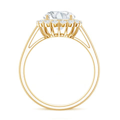 Classic Round Cut Moissanite Big Engagement Ring