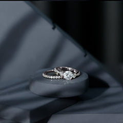 Certified 4.50 CT Round Moissanite Bridal Ring Set For Wedding