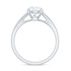 Round Moissanite Solitaire Engagement Ring with Split Shank