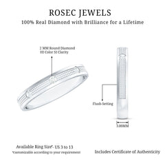 Certified Diamond Band Ring in Flush Setting
