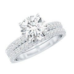 High Set Moissanite Solitaire Engagement Ring with Matching Band