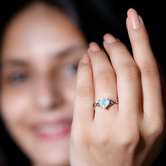 Certified 8 mm Ethiopian Opal Heart Engagement Ring with Celtic Knot
