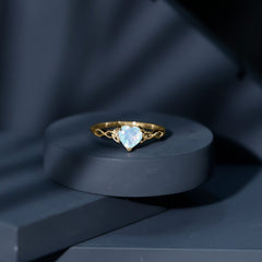 Certified 8 mm Ethiopian Opal Heart Engagement Ring with Celtic Knot