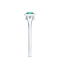 5mm Princess Cut Lab Grown Emerald Solitaire Ring with Split Shank