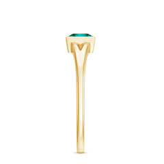 5mm Princess Cut Lab Grown Emerald Solitaire Ring with Split Shank