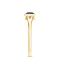 Princess Cut Blue Sapphire Solitaire Promise Ring in Split Shank