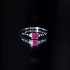 Natural Princess Cut Ruby Irish Promise Ping