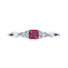 Natural Princess Cut Ruby Irish Promise Ping