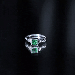 Certified Princess Cut Lab Grown Emerald Celtic Promise Ring