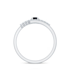 Minimal Lab Created Black Diamond and Diamond Bypass Promise Ring