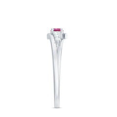 Minimal Pink Tourmaline and Diamond Bypass Promise Ring