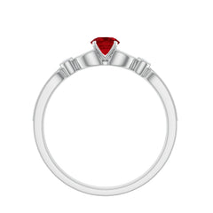 Lab-Lab Grown Ruby and Diamond Minimal Promise Ring