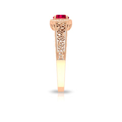 Vintage Inspired Ruby Solitaire Engagement Ring