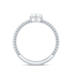 Moissanite Solitaire Promise Ring with Twisted Rope Band