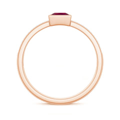 1 CT Princess Cut Ruby Engagement Ring with Diamond