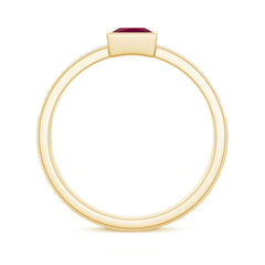 1 CT Princess Cut Ruby Engagement Ring with Diamond