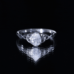 Pear Cut 5X7 MM Moissanite Celtic Engagement Ring