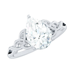 Pear Cut 5X7 MM Moissanite Celtic Engagement Ring
