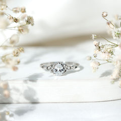 Pear Cut 5X7 MM Moissanite Celtic Engagement Ring