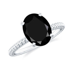 Created Black Diamond Solitaire Ring with Surprise Diamond