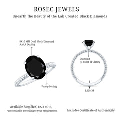 Created Black Diamond Solitaire Ring with Surprise Diamond