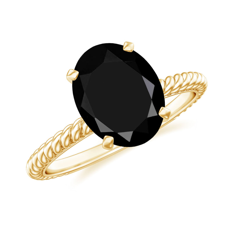 Created Black Diamond Solitaire Ring with Surprise Diamond