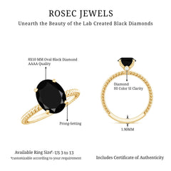Created Black Diamond Solitaire Ring with Surprise Diamond