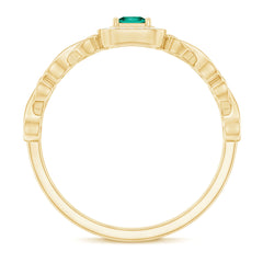 Lab Grown Emerald Princess Cut Promise Ring with Diamond Halo