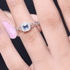 1/4 CT Infinity Heart Blue Sapphire Diamond Engagement Ring