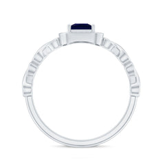 1/4 CT Infinity Heart Blue Sapphire Diamond Engagement Ring