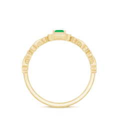 Natural Princess Cut Emerald Diamond Promise Ring For Her