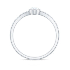 Bezel Set Oval Cut Moissanite Promise Ring in Split Shank
