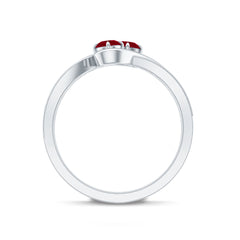 Natural Ruby To Et Moi Engagement Ring with Diamond