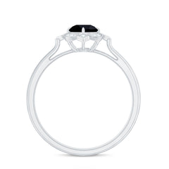1 CT Vintage Created Black Diamond Engagement Ring