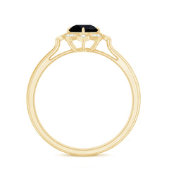 1 CT Vintage Created Black Diamond Engagement Ring