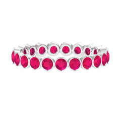 2 CT Bezel Set Ruby Full Eternity Stackable Ring