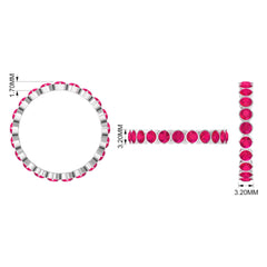 2 CT Bezel Set Ruby Full Eternity Stackable Ring