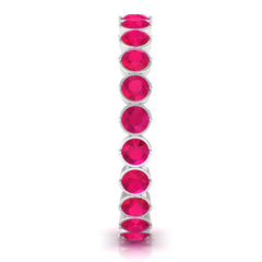 2 CT Bezel Set Ruby Full Eternity Stackable Ring