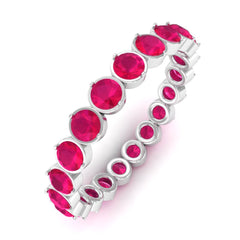 2 CT Bezel Set Ruby Full Eternity Stackable Ring