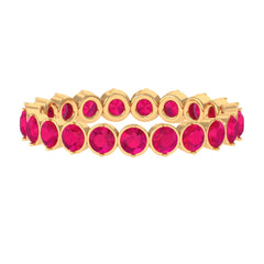 2 CT Bezel Set Ruby Full Eternity Stackable Ring