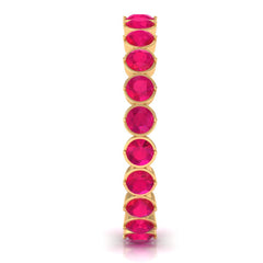 2 CT Bezel Set Ruby Full Eternity Stackable Ring