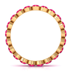 2 CT Bezel Set Ruby Full Eternity Stackable Ring