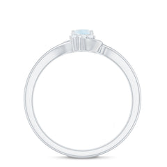 1/2 CT Moonstone and Diamond Bypass Promise Ring