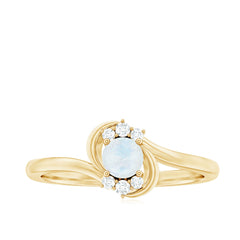1/2 CT Moonstone and Diamond Bypass Promise Ring