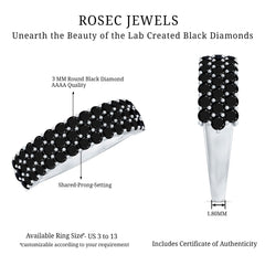 Lab Grown Black Diamond Wedding Band Ring