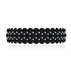 Lab Grown Black Diamond Wedding Band Ring