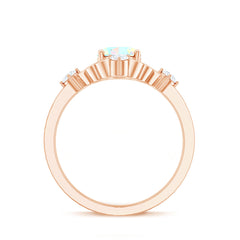Designer Ethiopian Opal and Diamond  Engagement Ring