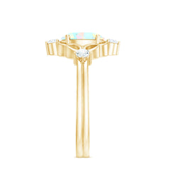 Designer Ethiopian Opal and Diamond  Engagement Ring