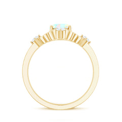Designer Ethiopian Opal and Diamond  Engagement Ring