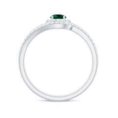 Certified Lab Grown Emerald Diamond Wedding Bridal Ring Set of 2